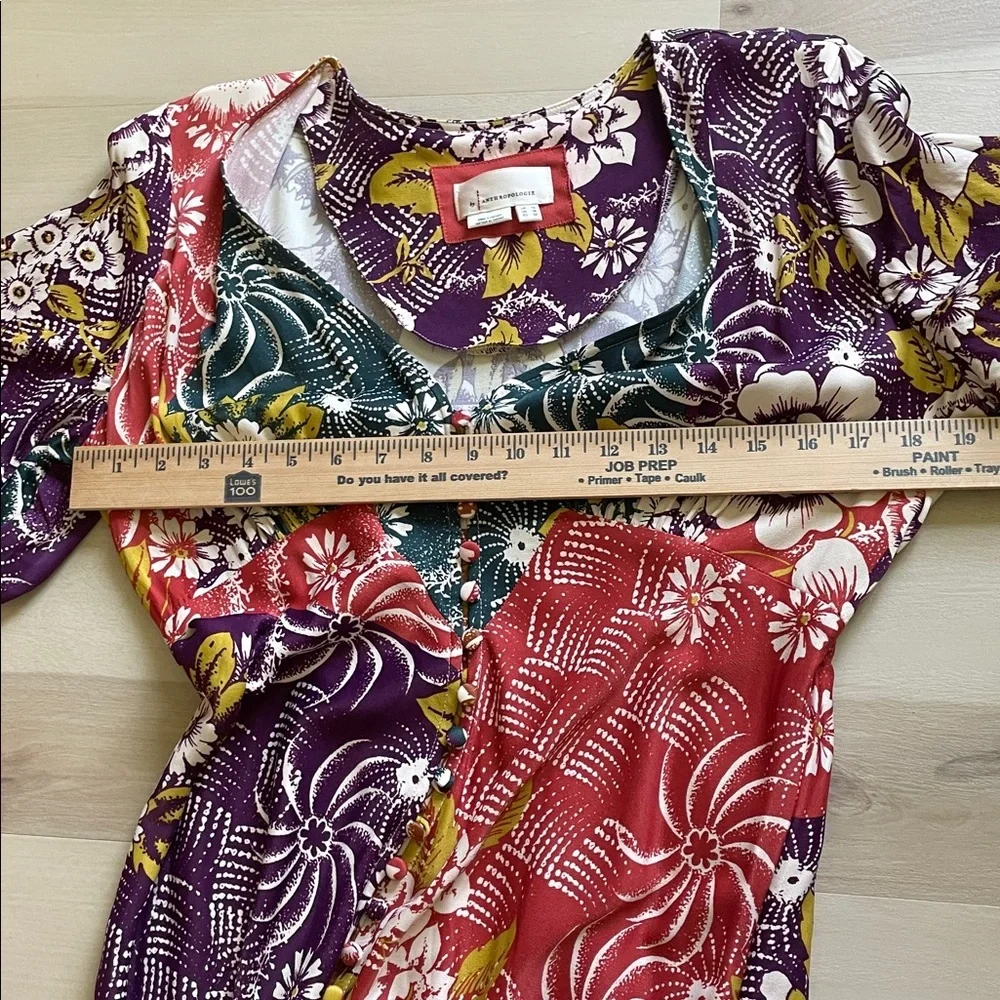 By Anthropologie V-Neck Flutter-Sleeve Buttoned Handkerchief Maxi Dress - Picture 17 of 17